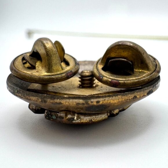 Vintage Brass U.S. Military Hat Badge Pin With Screw Back Design - Picture 4 of 5